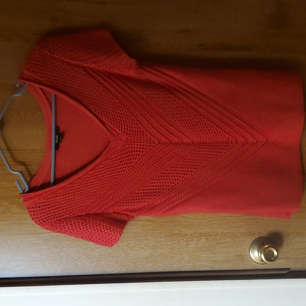 Agb pink crochet sweater blouse